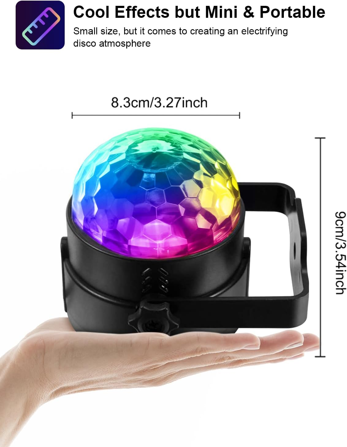 Sound Activated Party Lights with Remote DJ Lighting, Disco Ball Strobe Stage Light for Home Room Dance Parties Birthday Karaoke Stocking Stuffers New Years Eve Halloween Christmas Decorations