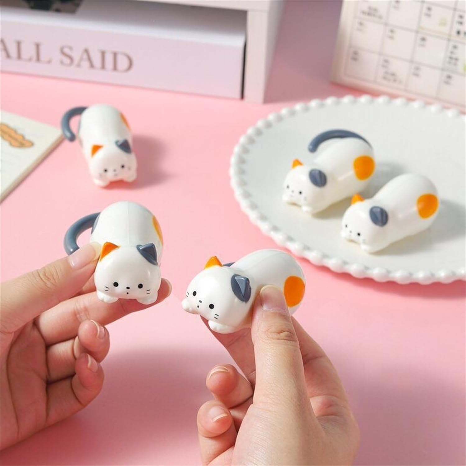 Rolling Cat, Creative Clockwork Kitten Movable Toy, Clockwork Tumbling Kitten Manual Winding Stress Relief Toy, Windup Kitten Stress Relief Toys for Adults Children Kids(6 Pcs)
