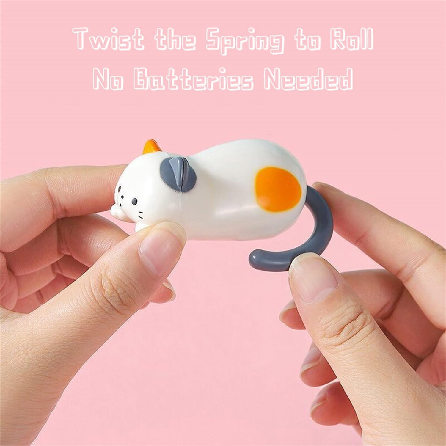 Rolling Cat, Creative Clockwork Kitten Movable Toy, Clockwork Tumbling Kitten Manual Winding Stress Relief Toy, Windup Kitten Stress Relief Toys for Adults Children Kids(6 Pcs)