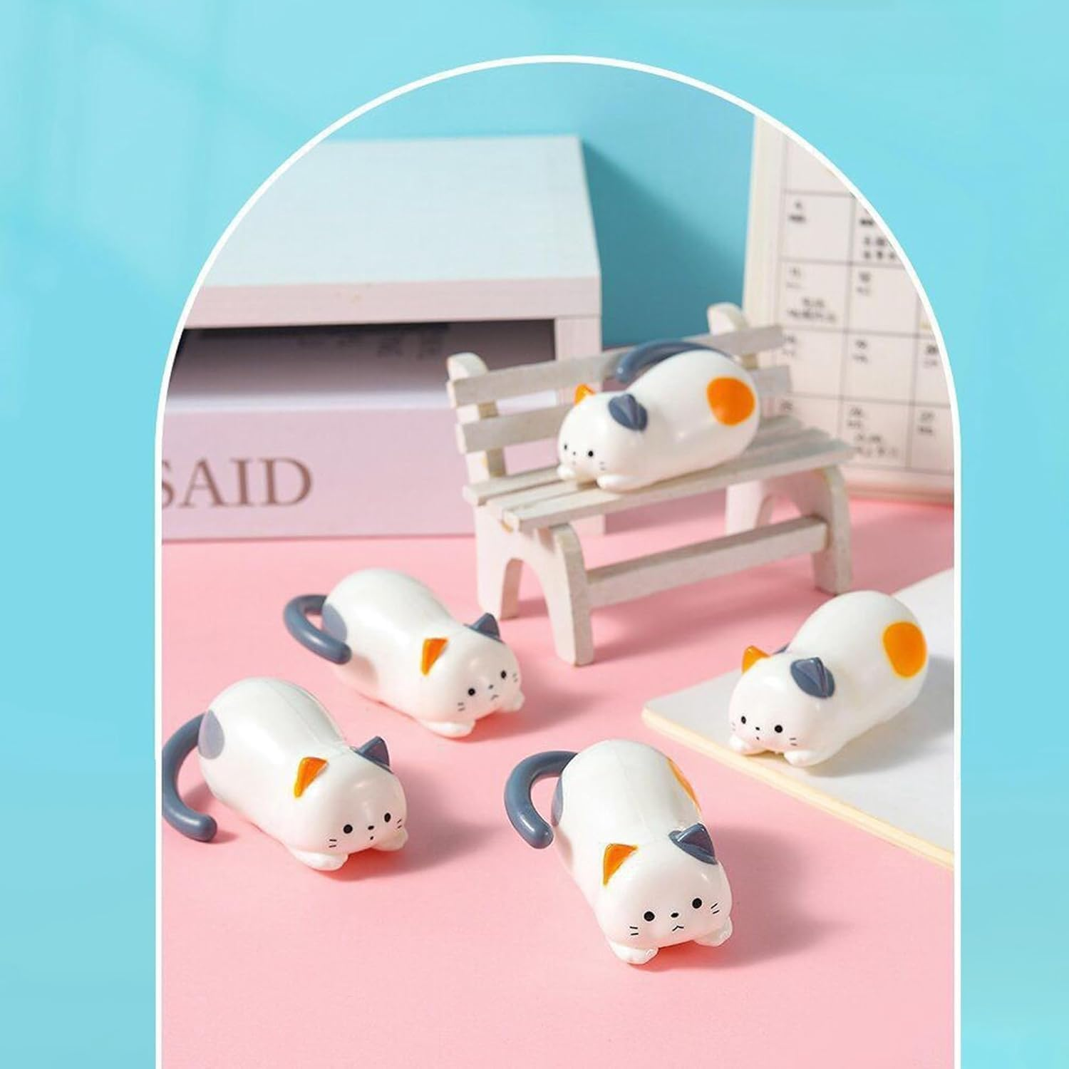 Rolling Cat, Creative Clockwork Kitten Movable Toy, Clockwork Tumbling Kitten Manual Winding Stress Relief Toy, Windup Kitten Stress Relief Toys for Adults Children Kids(6 Pcs)