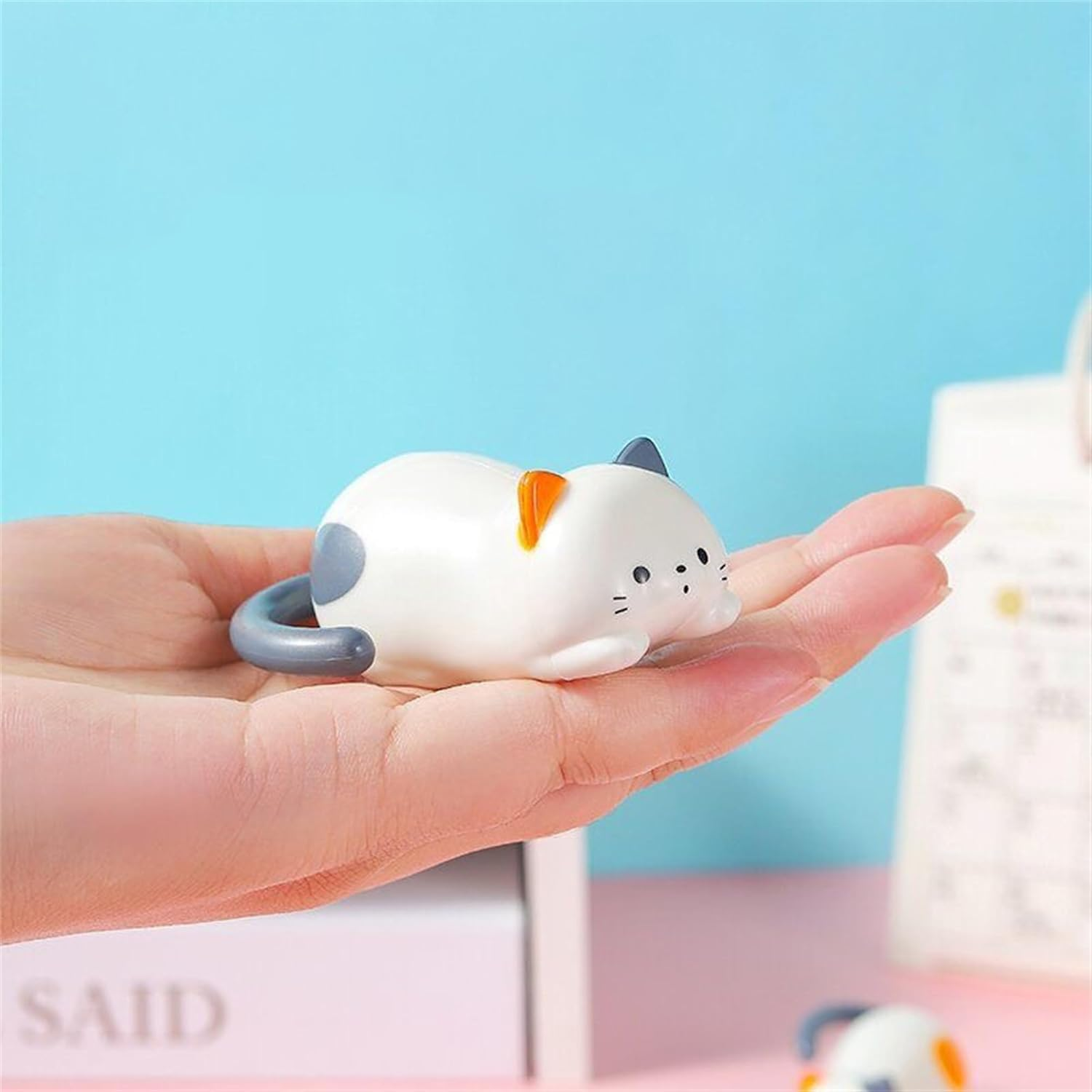 Rolling Cat, Creative Clockwork Kitten Movable Toy, Clockwork Tumbling Kitten Manual Winding Stress Relief Toy, Windup Kitten Stress Relief Toys for Adults Children Kids(6 Pcs)
