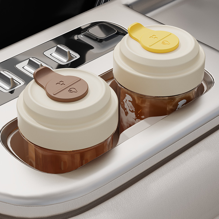 New Ice Cube Cup with Lid and Molds for Iced Drinks Portable Sealed Tumbler with Protective Sleeve for Coffee, Juice, Smoothie