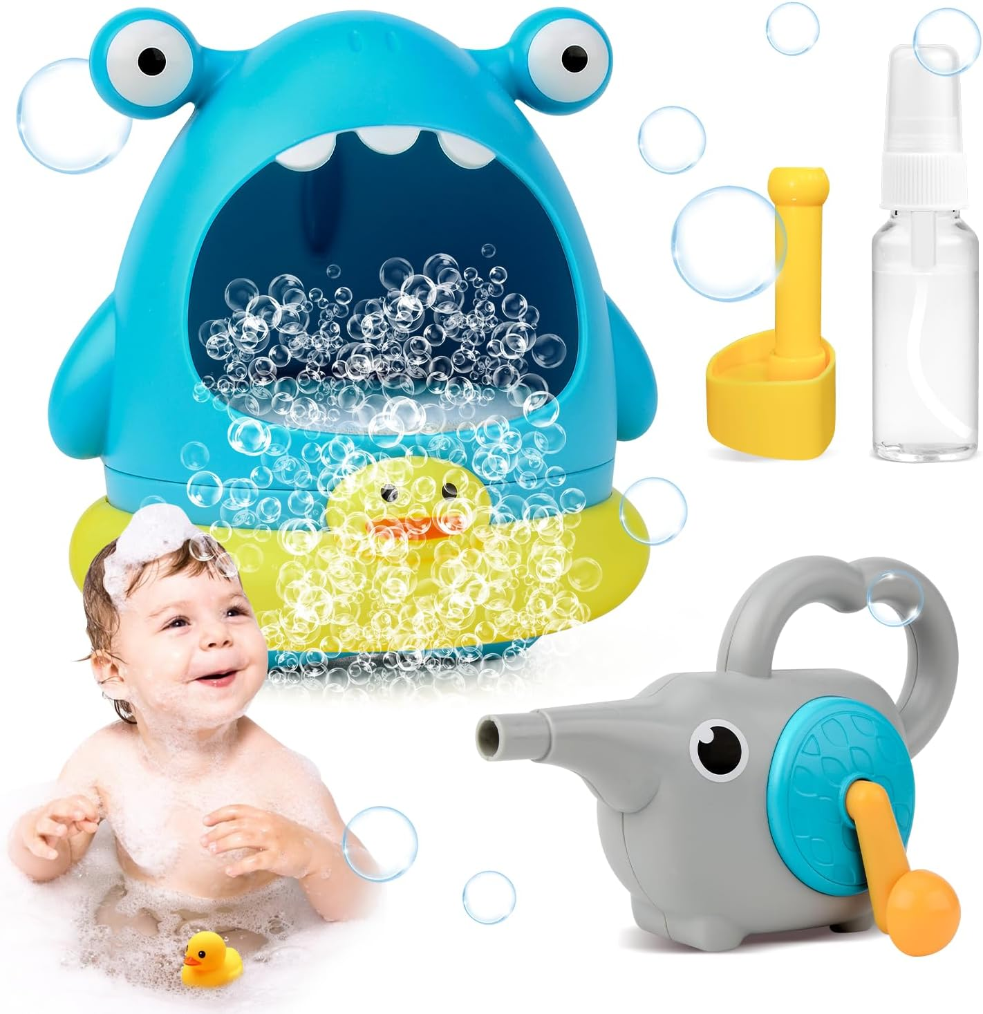 Shark Bubble Maker Manual Bubble Bath for Hand Crank Design Interactive Ocean Themed Bathing Fun