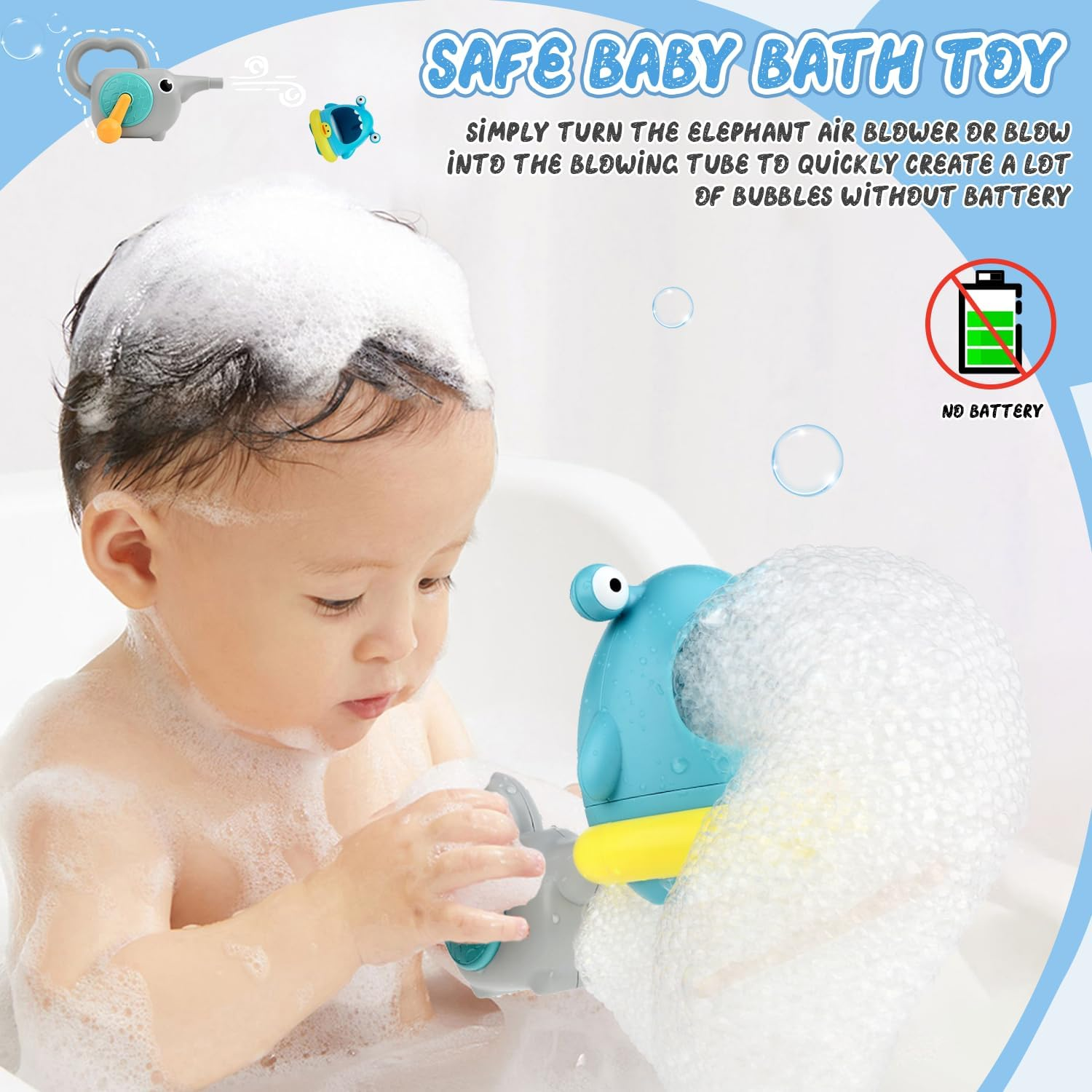 Shark Bubble Maker Manual Bubble Bath for Hand Crank Design Interactive Ocean Themed Bathing Fun