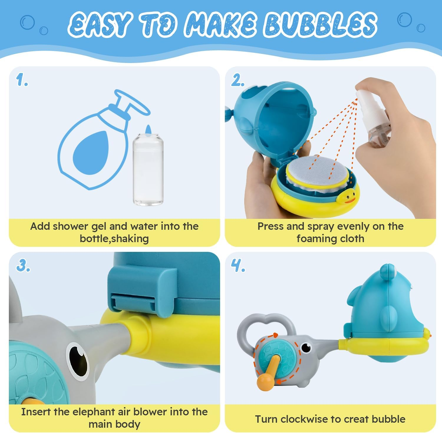 Shark Bubble Maker Manual Bubble Bath for Hand Crank Design Interactive Ocean Themed Bathing Fun