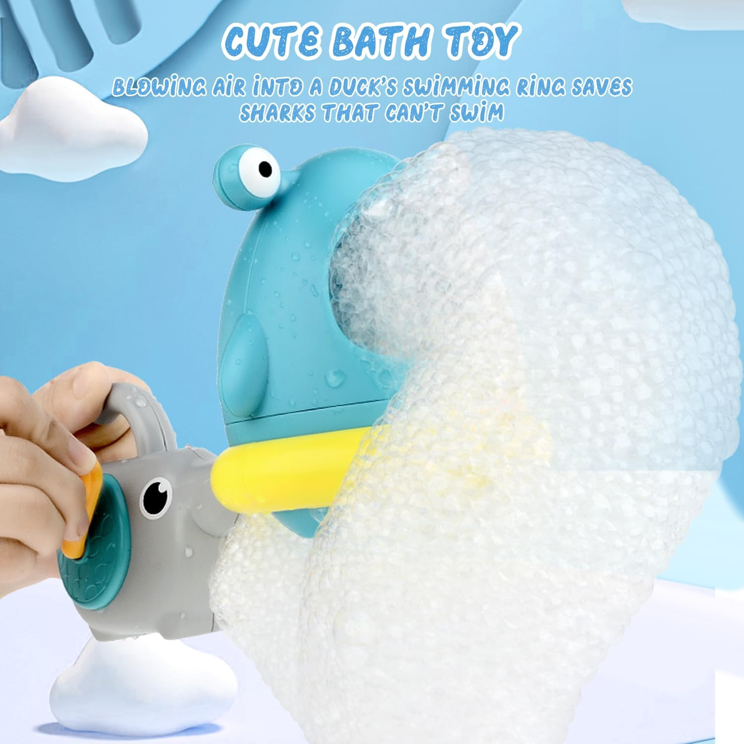 Shark Bubble Maker Manual Bubble Bath for Hand Crank Design Interactive Ocean Themed Bathing Fun