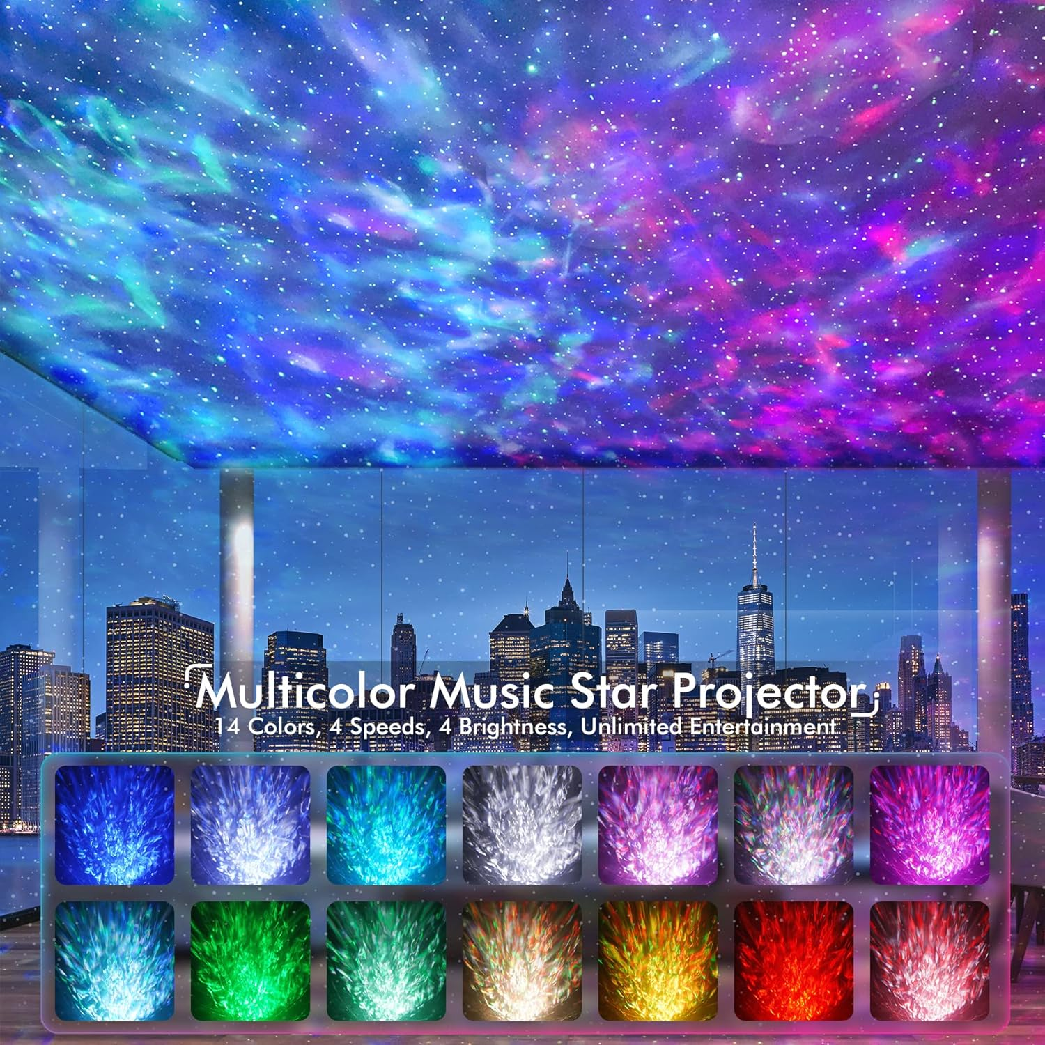 Galaxy Projector, Star Projector for Bedroom, Night Lights for Kids Room with White Noise, Bluetooth Speaker, Timer and Remote, Room Decor, Gifts for Girls, Boys, Adults, Christmas, Birthday